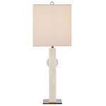 Настольная лампа из мрамора с тканевым прямоугольным абажуром Eternity варинант исполнения - 4 | Loft Concept в Новосибирске