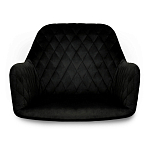 Барный стул со спинкой и подлокотниками на 4-х деревянных ножках Douglas Rhombus Черный Велюр варинант исполнения - 3 | Loft Concept в Новосибирске