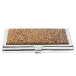 Визитница карманная металлическая с накладкой из натурального камня Яшма Stone Business Card Holders варинант исполнения - 1 | Loft Concept в Новосибирске