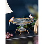 Чаша из прозрачного стекла с фигурками разноцветных попугаев на ободке 38 Eden Garden варинант исполнения - 2 | Loft Concept в Новосибирске