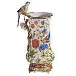 Ваза фарфоровая с птицей на бронзовой ветке и цветочной росписью Garden of Eden варинант исполнения - 5 | Loft Concept в Новосибирске