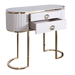 Консоль с белая овальная с мраморной столешницей Thoroughbass  варинант исполнения - 2 | Loft Concept в Новосибирске