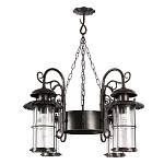 Уличная подвесная люстра с 4-мя цилиндрическими плафонами на цепях Elysian Lanterns варинант исполнения - 3 | Loft Concept в Новосибирске