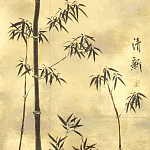 Обои ручная роспись Bamboo Quicksilver on Warm Gold gilded tea paper варинант исполнения - 2 | Loft Concept в Новосибирске