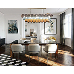 Люстра овальная с каскадом из разноцветных круглых подвесов Key Lustar варинант исполнения - 2 | Loft Concept в Новосибирске