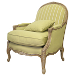 Кресло Ava Classical Armchair green striped flax варинант исполнения - 3 | Loft Concept в Новосибирске