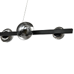 Люстра светодиодная линейная с 6-ю круглыми серыми плафонами Iona Chandelier Black  варинант исполнения - 2 | Loft Concept в Новосибирске