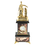 Часы настольные бронзовые из натурального камня Яшма Stone Clock варинант исполнения - 1 | Loft Concept в Новосибирске