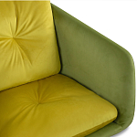 Стул с мягкой обивкой из велюра и подъемно-поворотным механизмом на колесиках Mason Green and Yellow варинант исполнения - 4 | Loft Concept в Новосибирске