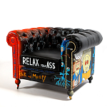 Кресло "Умный Умник" Rick and Morty graffiti chair натуральная кожа  варинант исполнения - 1 | Loft Concept в Новосибирске