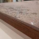 Стол обеденный с коричневой квадратной столешницей из керамики на четырех деревянных ножках Brown Ceramics варинант исполнения - 2 | Loft Concept в Новосибирске