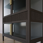 Витрина Primo со стеклянными фасадами и 2 ящиками Темный орех варинант исполнения - 2 | Loft Concept в Новосибирске