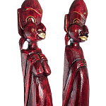 Комплект из 2-х деревянных статуэток Asmat Tall Statuettes Red варинант исполнения - 3 | Loft Concept в Новосибирске