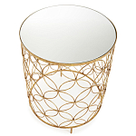 Приставной стол золотой с зеркальной столешницей Golden Symphony варинант исполнения - 1 | Loft Concept в Новосибирске