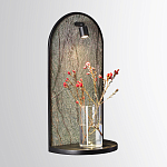 Настенный светильник зеленого цвета с черной рамкой овальной формы с полкой Herbarium  варинант исполнения - 2 | Loft Concept в Новосибирске