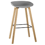 Барный стул на ножках из натурального дерева Boras Grey варинант исполнения - 1 | Loft Concept в Новосибирске