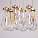 Люстра с 7-ю прозрачными плафонами из стекла в форме капли Lucid Rain  варинант исполнения - 4 | Loft Concept в Новосибирске