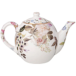 Чайный сервиз из фарфора белый с рисунком цветов на 6 персон 14 предметов Garden Whisper Porcelain Set  варинант исполнения - 2 | Loft Concept в Новосибирске