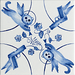 Плитка с узором 2 кота 2 пистолета варинант исполнения - 1 | Loft Concept в Новосибирске