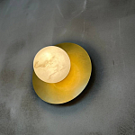 Бра круглое с плафоном из натурального камня на латунном основании Cryptocrystalline Stone варинант исполнения - 5 | Loft Concept в Новосибирске