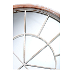 Зеркало-окно настенное в венецианском стиле с деревянной рамой бежевого цвета Venetian Smooth варинант исполнения - 2 | Loft Concept в Новосибирске