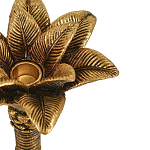 Подсвечник в форме пальмы с резными листьями и текстурным основанием Golden palm leaves варинант исполнения - 3 | Loft Concept в Новосибирске