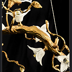 Люстра в виде золотой ветки с цветами и птичками Marvelous Garden варинант исполнения - 12 | Loft Concept в Новосибирске