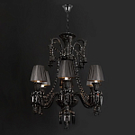 Люстра подвесная с плиссированными абажурами и множеством подвесок черного цвета Диаметр 62 см Lustre Reverie варинант исполнения - 2 | Loft Concept в Новосибирске