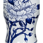 Ваза с бело-синей росписью и изображением цветов Blue & White Ornament варинант исполнения - 1 | Loft Concept в Новосибирске
