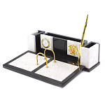 Настольный письменный набор из белого мрамора и змеевика Marble Accessory варинант исполнения - 2 | Loft Concept в Новосибирске