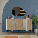 Комод с 3-мя дверцами и выдвижным ящиком цвета светлый дуб SPARK CONSOLE WHITE варинант исполнения - 2 | Loft Concept в Новосибирске