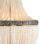 Люстра каплевидной формы декорированная нитями стеклянных бусин молочного цвета Bead threads варинант исполнения - 1 | Loft Concept в Новосибирске