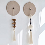 Аксессуар на стену диск из нитей Wall Decor White Thread Disc  варинант исполнения - 1 | Loft Concept в Новосибирске