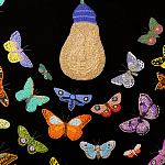 Картина ручная вышивка бисером Бабочки Butterflies and Light Bulb варинант исполнения - 3 | Loft Concept в Новосибирске