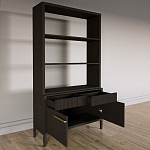 Стеллаж Primo с ящиками Темный орех варинант исполнения - 7 | Loft Concept в Новосибирске