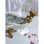 Блюдо овальное из голубого фарфора с ручками в виде бабочек и цветочным рисунком Blue Garden варинант исполнения - 5 | Loft Concept в Новосибирске