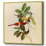 Постер на холсте с изображением птиц и цветов Blooming Birds Poster варинант исполнения - 2 | Loft Concept в Новосибирске