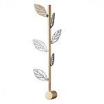 Бра с золотистой вертикальной трубкой и декоративными прозрачными листьями из стекла Sylva  варинант исполнения - 1 | Loft Concept в Новосибирске