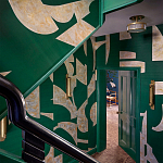 Обои ручная роспись в стиле Арт-деко Symphony Original colourway on Jade silk dupion варинант исполнения - 1 | Loft Concept в Новосибирске