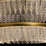 Люстра двухъярусная с золотого цвета и прозрачными подвесками Pettico варинант исполнения - 5 | Loft Concept в Новосибирске