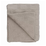Плед из хлопка рельефной вязки бежево-серого цвета Waffle Comfort варинант исполнения - 1 | Loft Concept в Новосибирске
