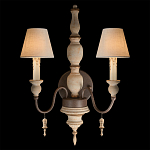 Бра с двумя конусовидными белыми тканевыми абажурами Terrain варинант исполнения - 2 | Loft Concept в Новосибирске