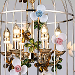 Люстра в виде клетки с цветами Flower Cell варинант исполнения - 2 | Loft Concept в Новосибирске