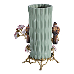 Ваза с птицами и цветами из фарфора с бронзовыми элементами Garden of Eden варинант исполнения - 2 | Loft Concept в Новосибирске