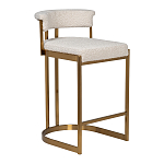 Стул барный букле бежевый с каркасом цвета матовое золото Tactility варинант исполнения - 2 | Loft Concept в Новосибирске