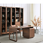 Стол рабочий округлой формы с 3-мя ящиками  Working Moonnut Table варинант исполнения - 3 | Loft Concept в Новосибирске