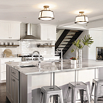 Потолочный светильник со светлым текстильным абажуром Hinkley варинант исполнения - 6 | Loft Concept в Новосибирске