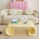 Дизайнерский журнальный стол жёлтый округлой формы Bonyn варинант исполнения - 2 | Loft Concept в Новосибирске