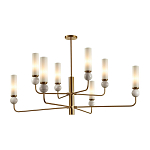 Люстра на штанге с 8-ю цилиндрическими матовыми плафонами и шарами из камня Orb Essence варинант исполнения - 1 | Loft Concept в Новосибирске