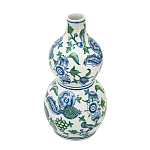 Ваза фигурная с сине-зелеными узорами распустившихся цветов Blossoming Spring варинант исполнения - 2 | Loft Concept в Новосибирске